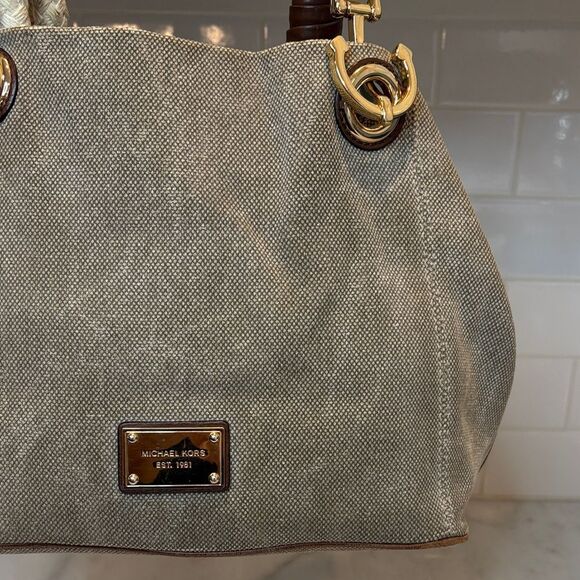 Michael Kors Bag Purse Handbag Canvas Sailor Rope Tote Bag Pocketbook - Picture 4 of 16